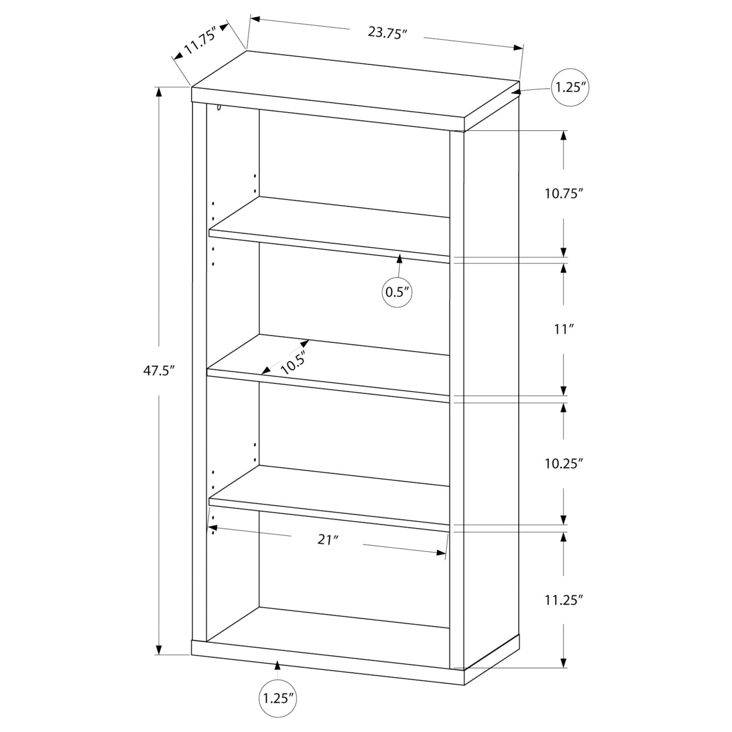 48" BOOKCASE M7060