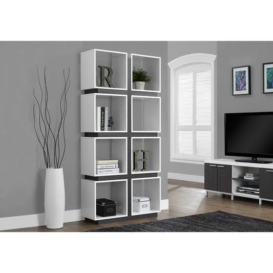 71" BOOKCASE M7076 - Grey - White