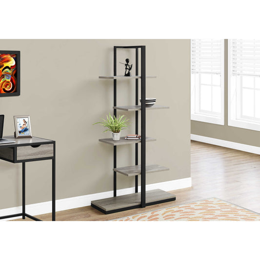 60" BOOKCASE M7232 - Dark Taupe / White