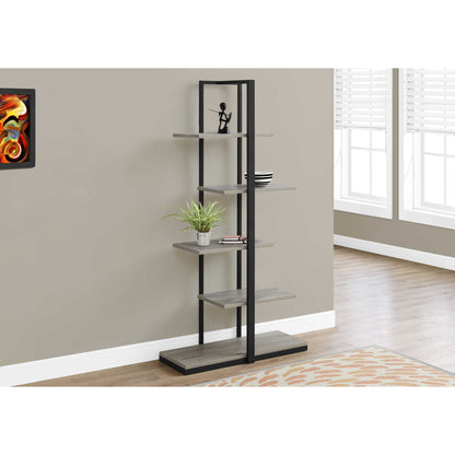 60" BOOKCASE M7232 - Dark Taupe / White