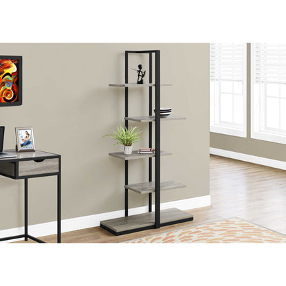 60" BOOKCASE M7232 - Dark Taupe / White