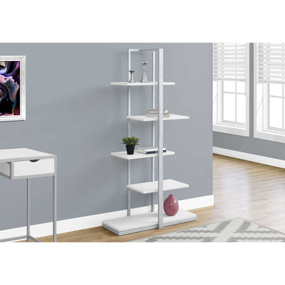 60" BOOKCASE M7232 - Dark Taupe / White