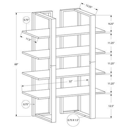 60" BOOKCASE M7239  - Espresso