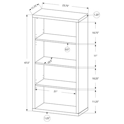 48" BOOKCASE M7404 - Brown / Grey / Taupe