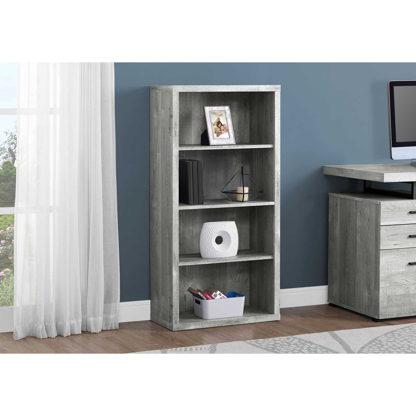 48" BOOKCASE M7404 - Brown / Grey / Taupe