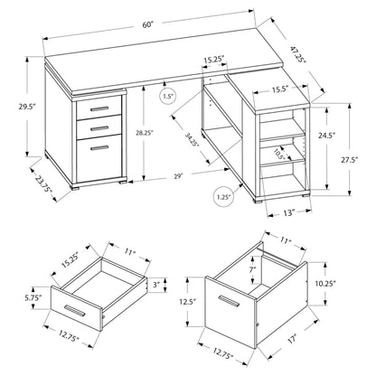 OFFICE DESK M7422 - Taupe Reclaimed Wood