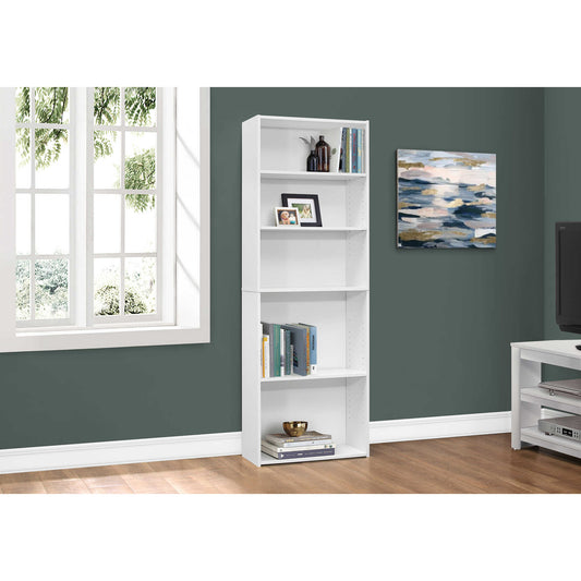 72" BOOKCASE M7470 - White / Grey / Dark Taupe / Espresso