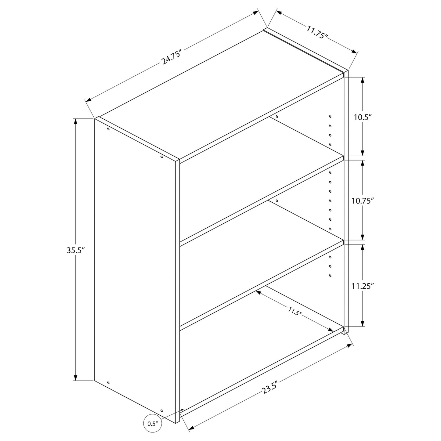 36" BOOKCASE M7478