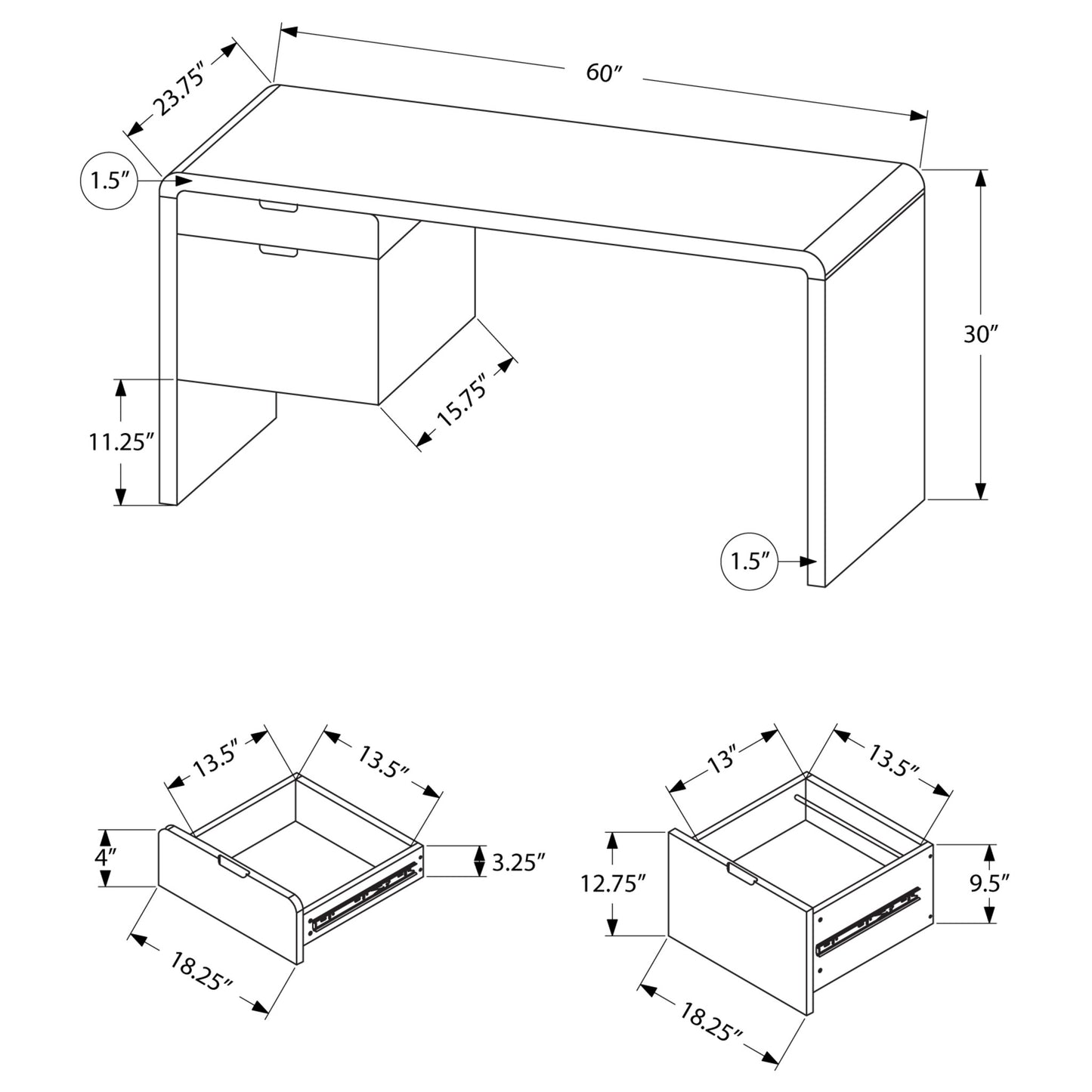 OFFICE DESK M7581 - White