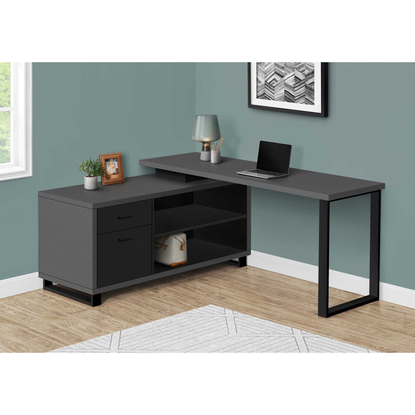 OFFICE DESK M7716 - Black / White / Cherry / Reclaimed / Grey / Modern Grey / Espresso