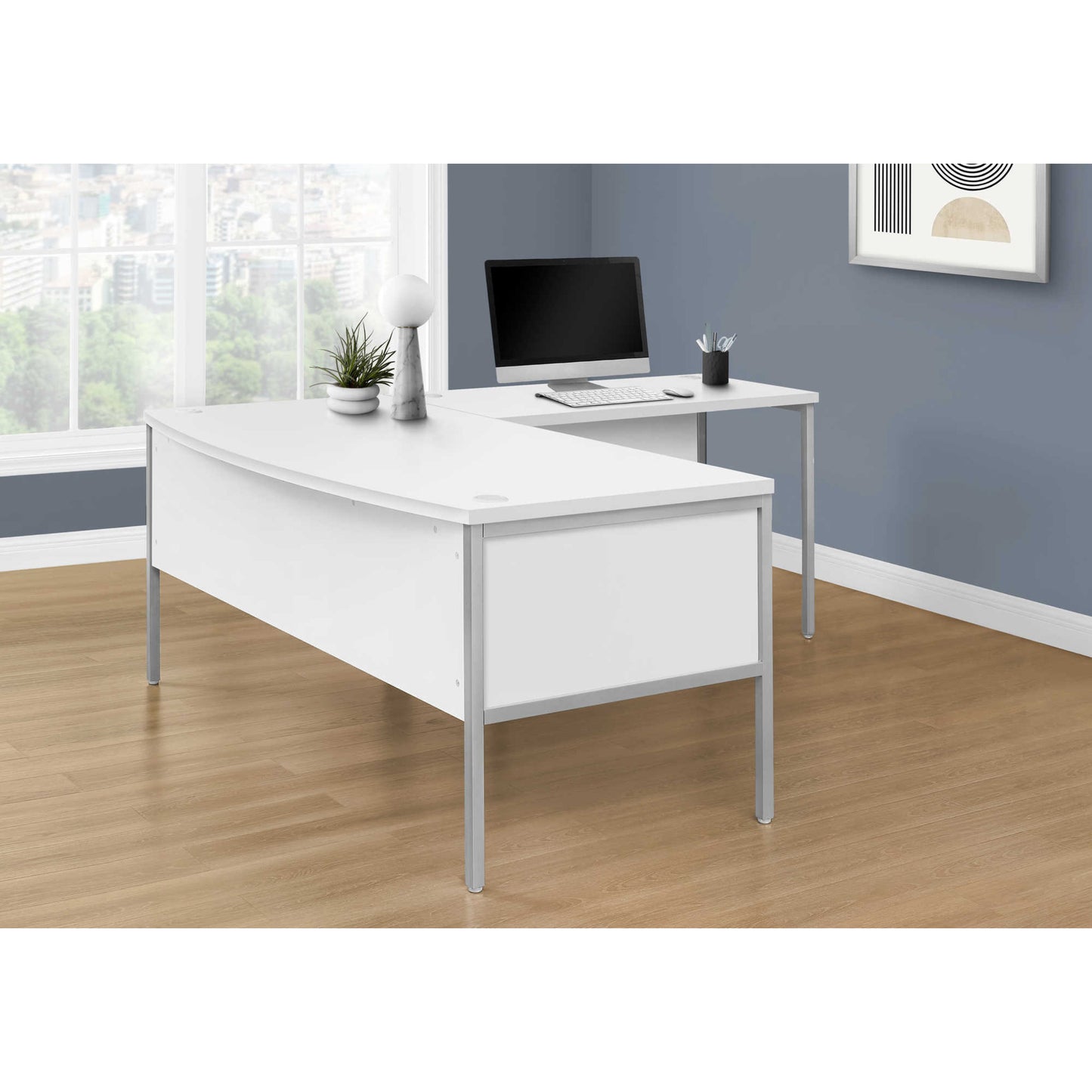 OFFICE DESK M7726 - Grey / White