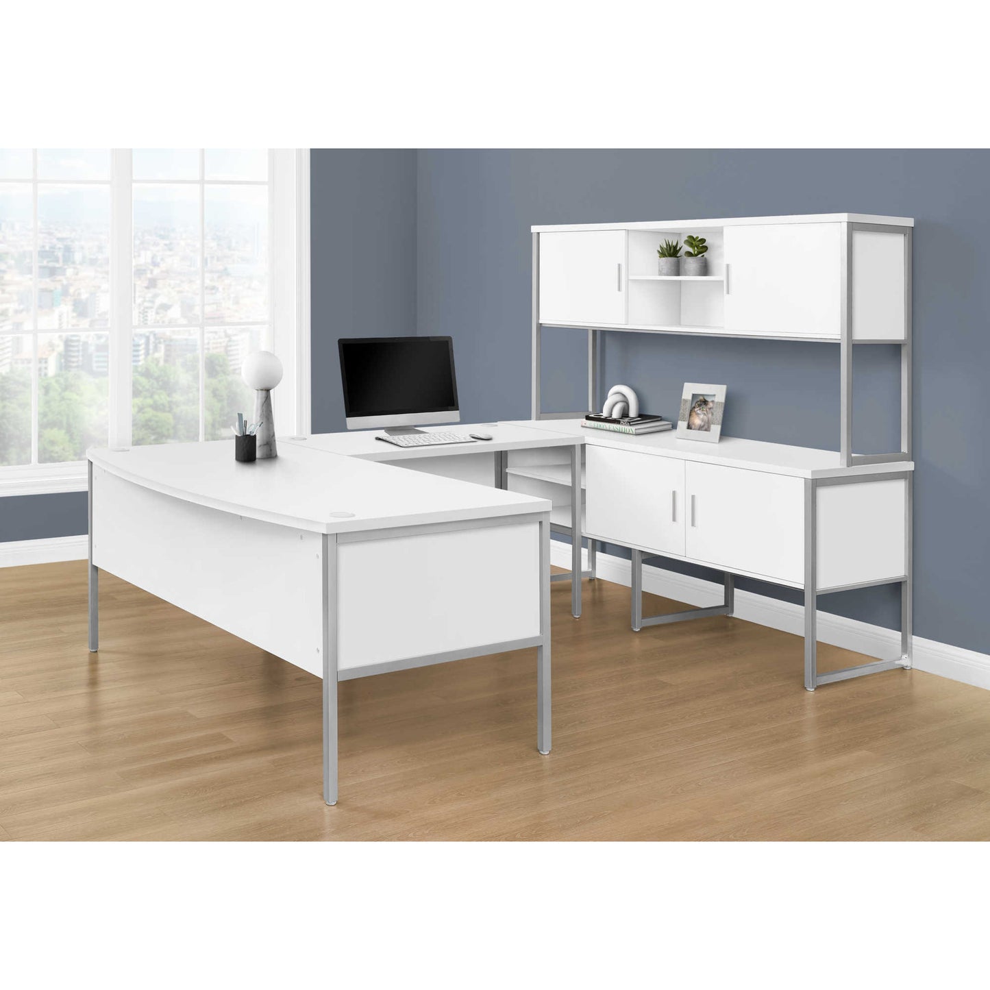 OFFICE DESK M7726 - Grey / White