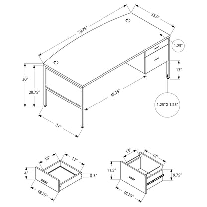 OFFICE DESK M7730 - Grey / White