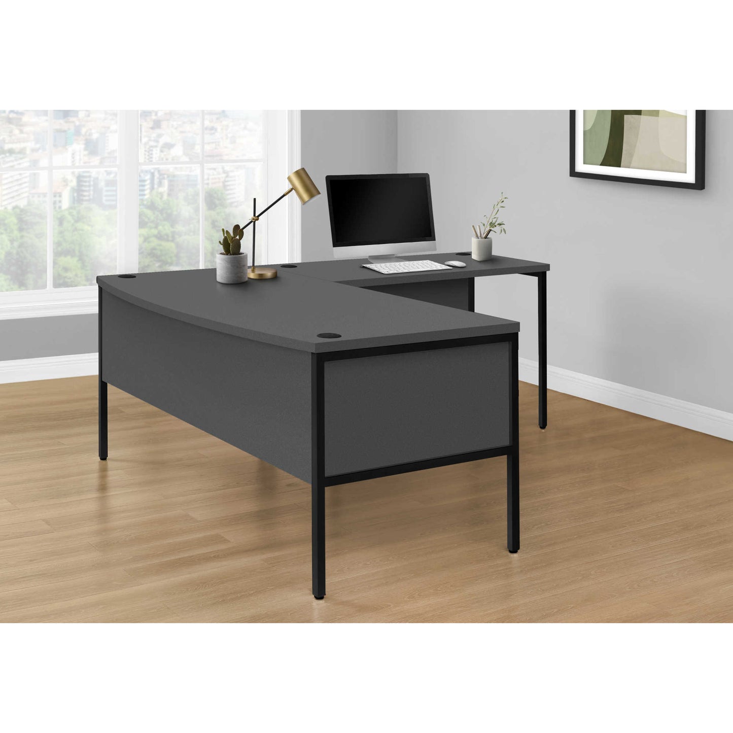 OFFICE DESK M7730 - Grey / White