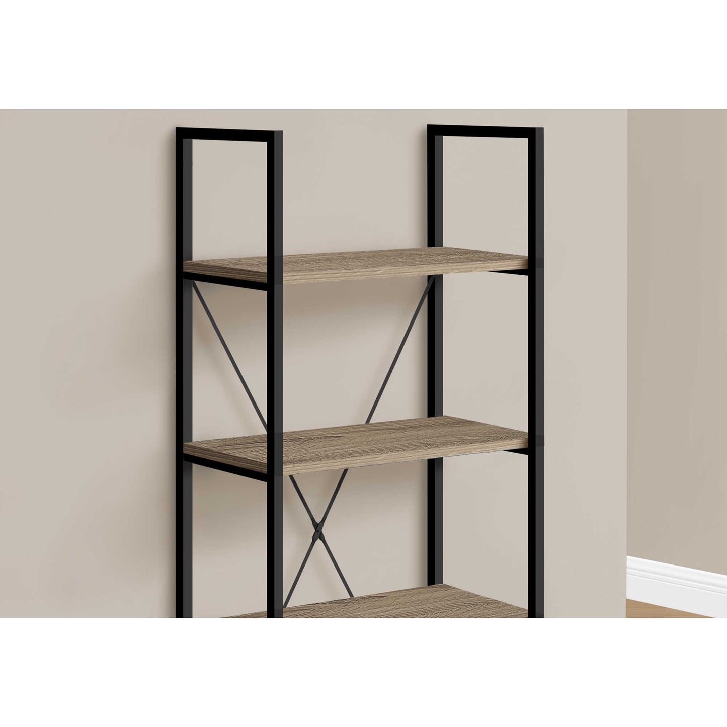 48" BOOKCASE M7800 - Dark Taupe / White