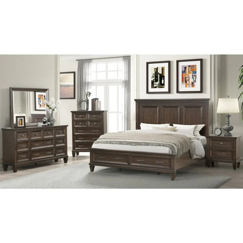 Hamilton Queen 6pc Bedroom Set B1251 - Walnut / Grey