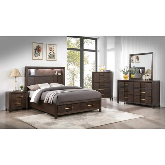 Kenzo Bedroom Set B1441 (Dark Walnut)