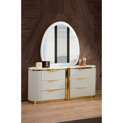 Laura Bedroom Set B1401 (White & Gold)