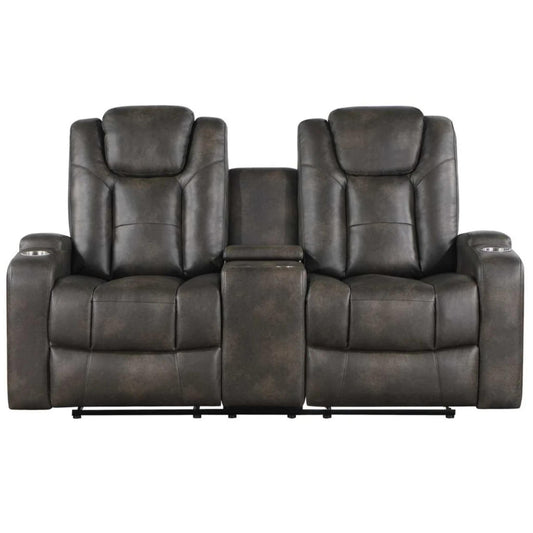 McBride Power Reclining Loveseat M9213 - Brown - Grey