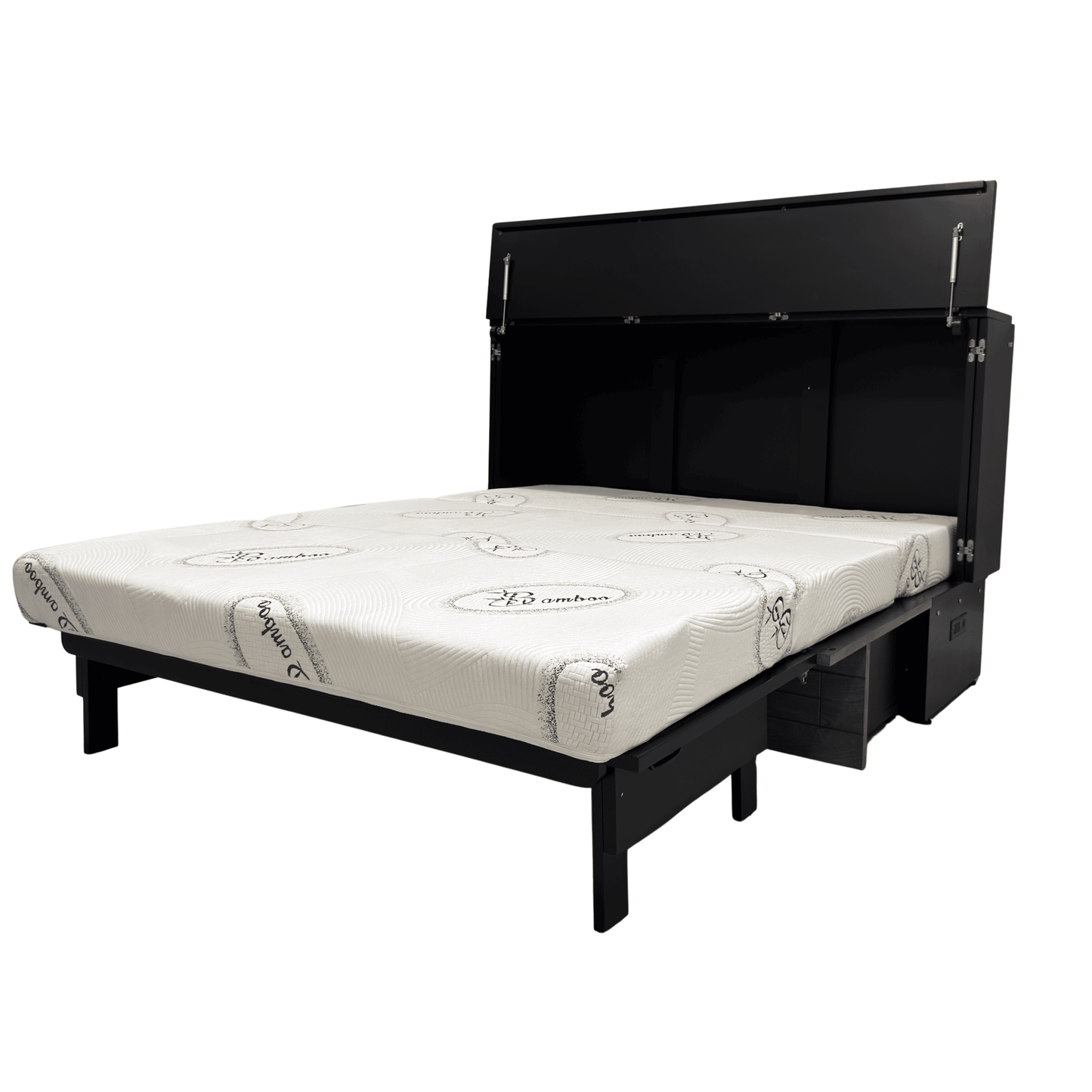 Metro Cabinet Bed -  Pebble Grey and Black