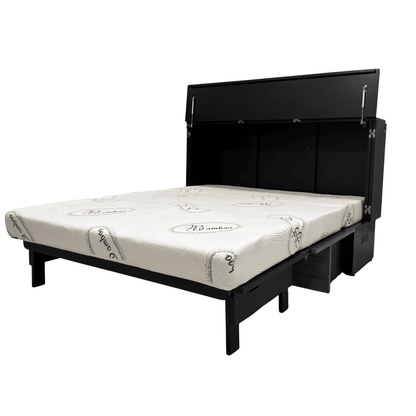 Metro Cabinet Bed -  Pebble Grey and Black
