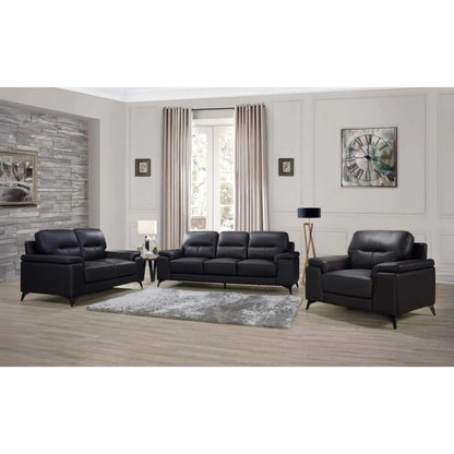Mischa Loveseat -  Black / Dark Grey / Silver