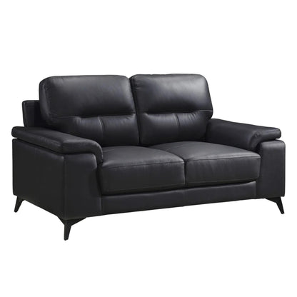 Mischa Loveseat -  Black / Dark Grey / Silver