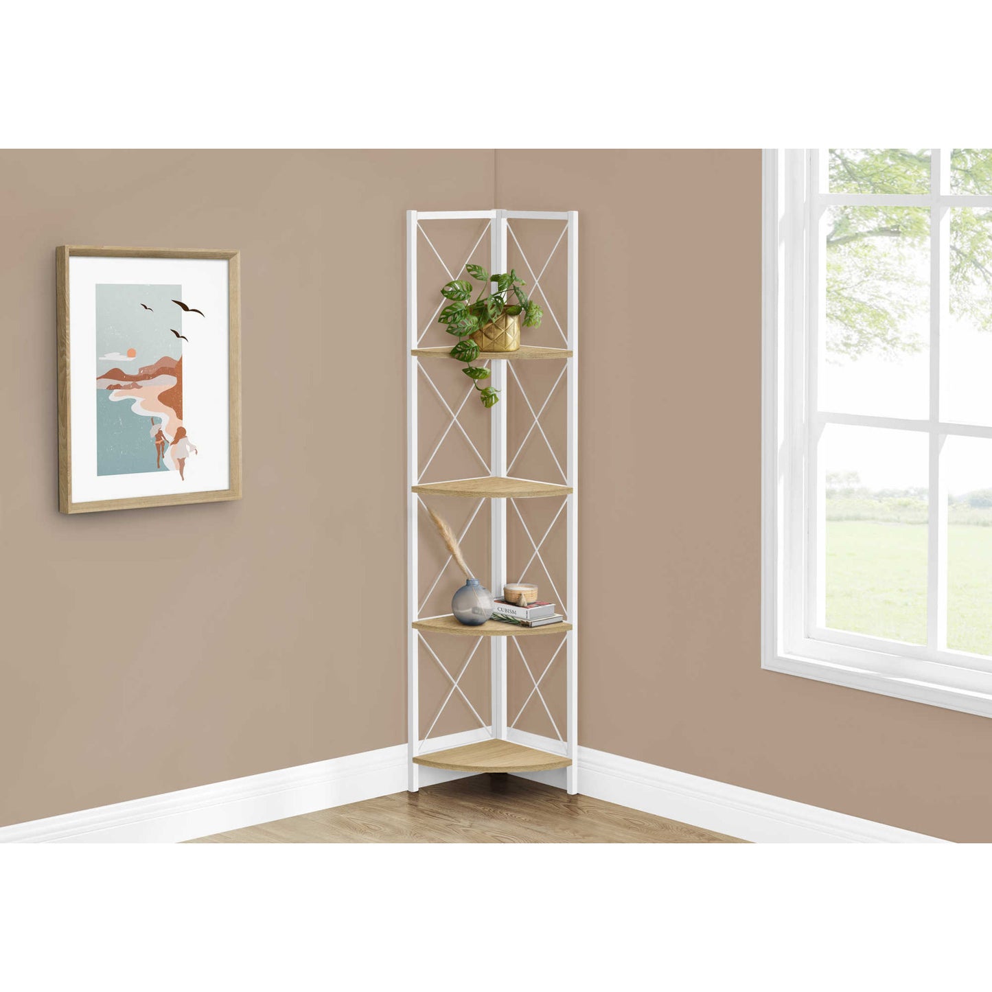 60" BOOKCASE M3646 - Brown Reclaimed / Grey / Dark Taupe / White Marble / Natural / Black / Black Marble / Espresso