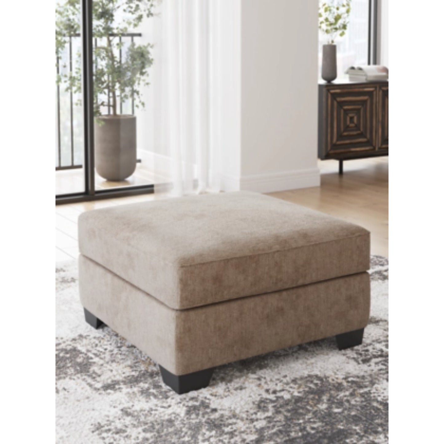 Olten Oversized Accent Ottoman - Mocha / Graphite