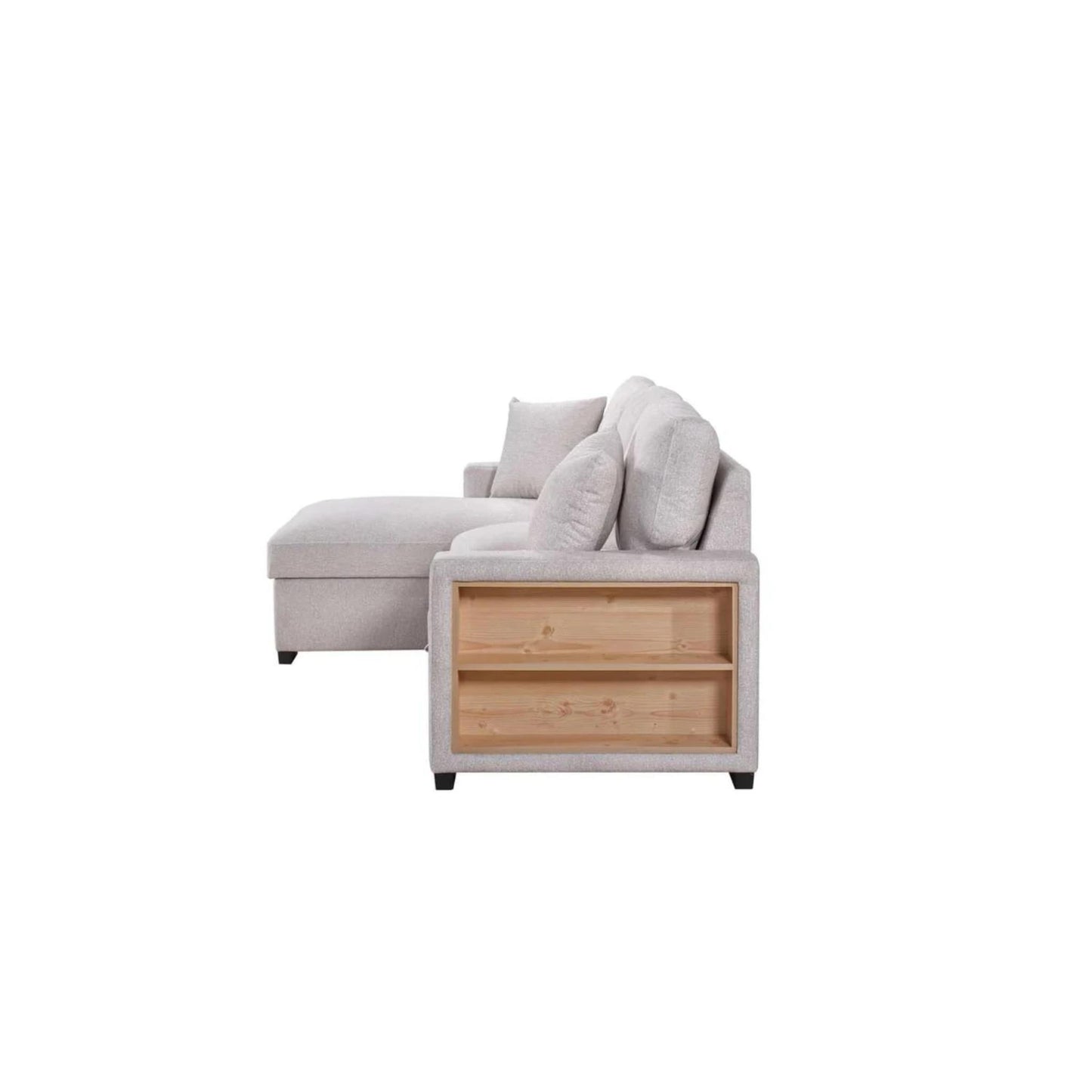 Pallas 2-Piece Pull-Out Sofa Bed Sectional - Beige