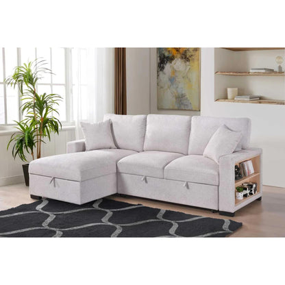 Pallas 2-Piece Pull-Out Sofa Bed Sectional - Beige
