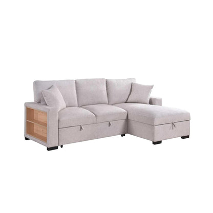 Pallas 2-Piece Pull-Out Sofa Bed Sectional - Beige
