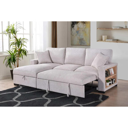 Pallas 2-Piece Pull-Out Sofa Bed Sectional - Beige