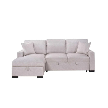 Pallas 2-Piece Pull-Out Sofa Bed Sectional - Beige