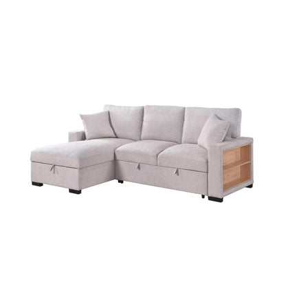 Pallas 2-Piece Pull-Out Sofa Bed Sectional - Beige