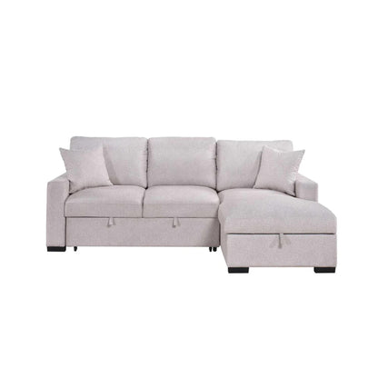 Pallas 2-Piece Pull-Out Sofa Bed Sectional - Beige