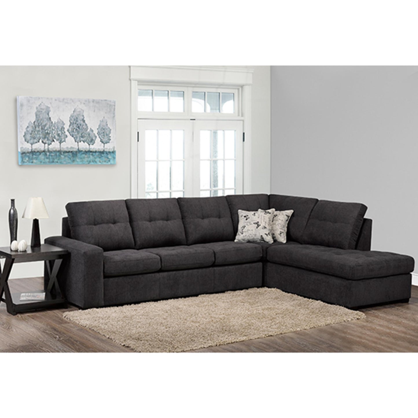 PennyLane 2-Piece Sectional 9883 - Anthracite