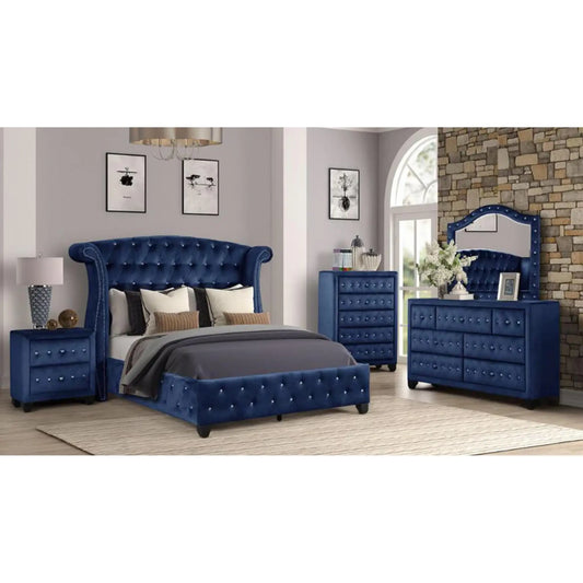 Sophia Bedroom Set  B1181 (Navy Blue)