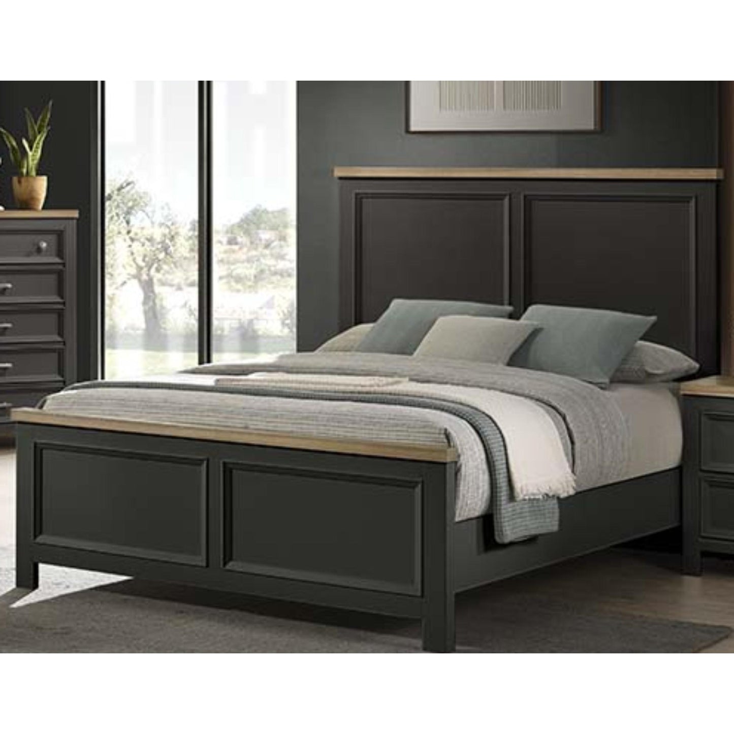 Cambridge Platform Full Bed B 127  - White / Black