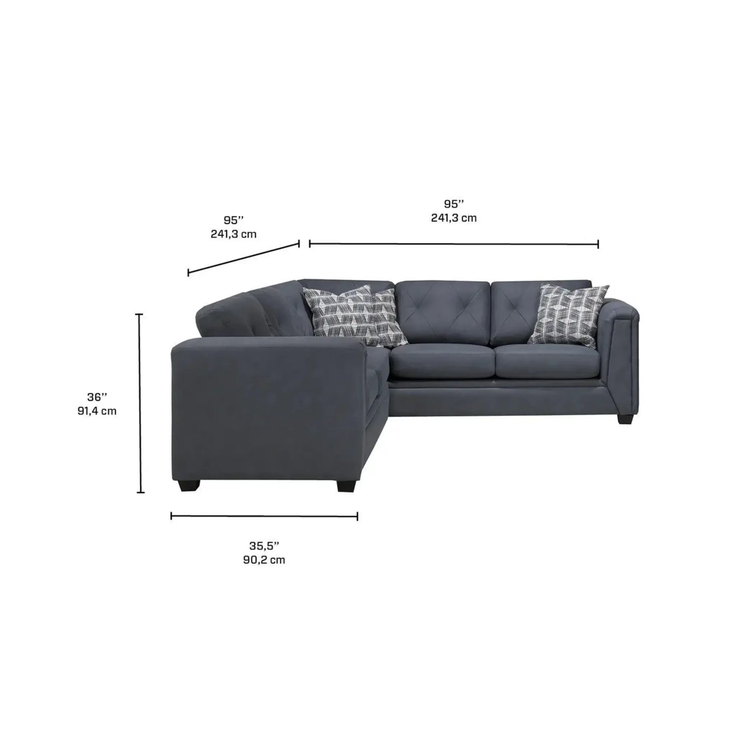 Kingston 2-Piece Sectional 9822  - Denim