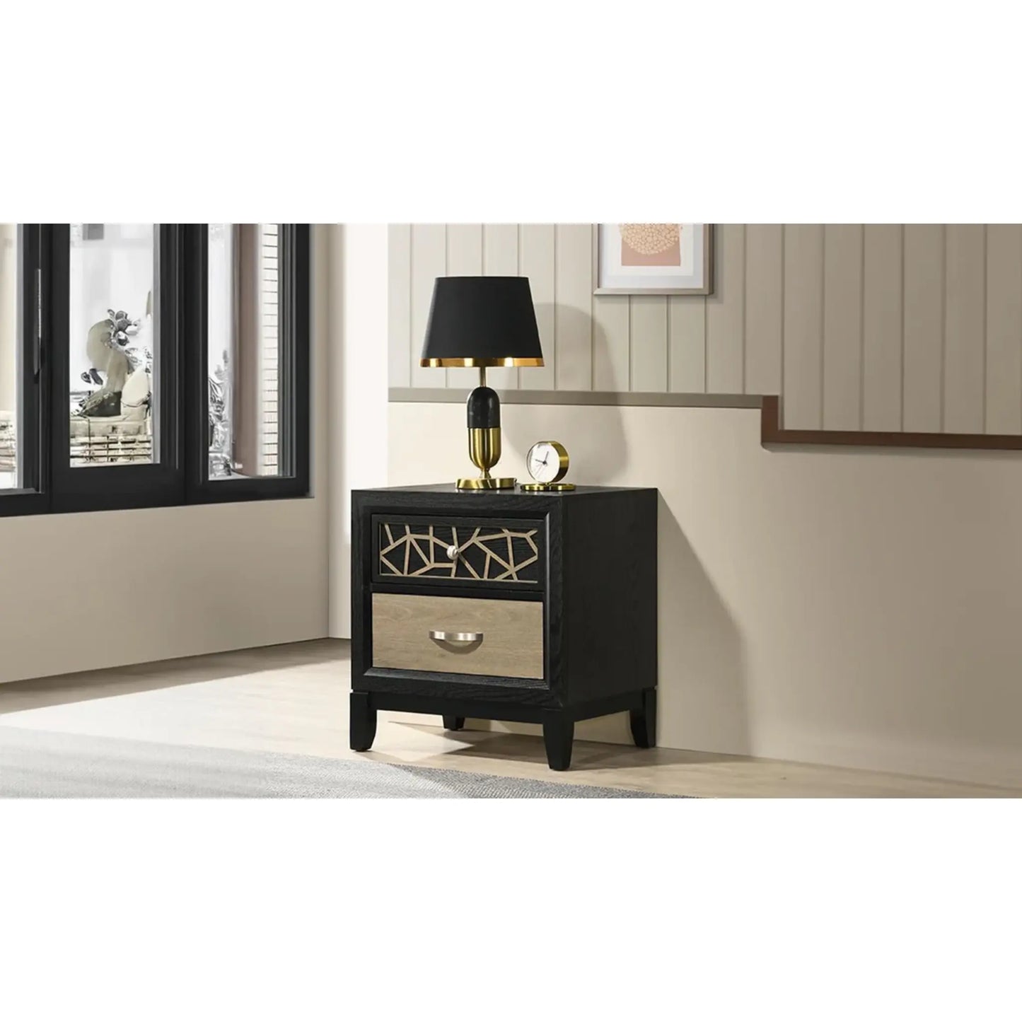 Selena Bedroom Set B1451 (Black & Natural)