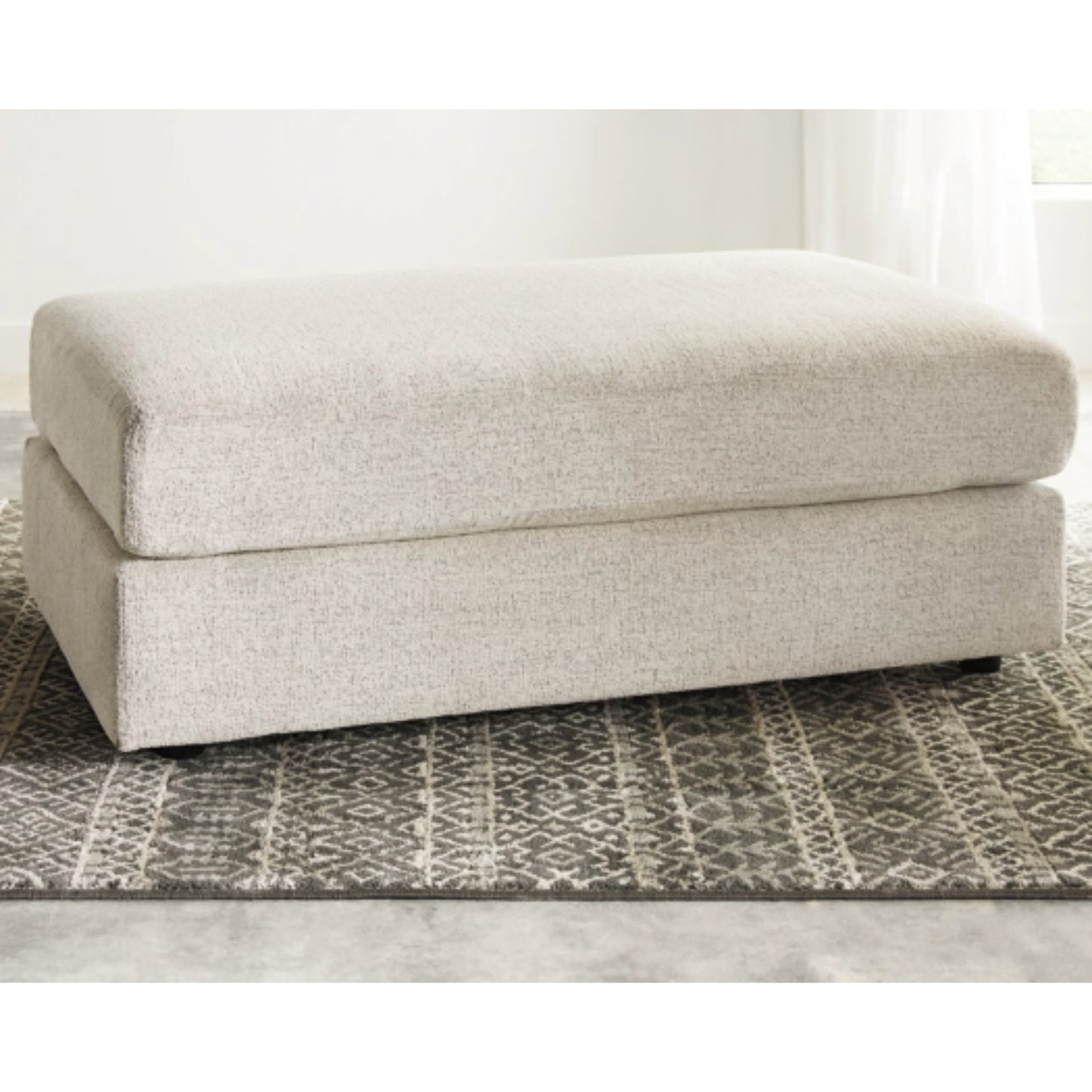 Soletren Oversized Accent Ottoman - Stone / Ash