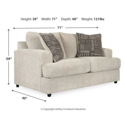 Soletren Loveseat - Stone / Ash