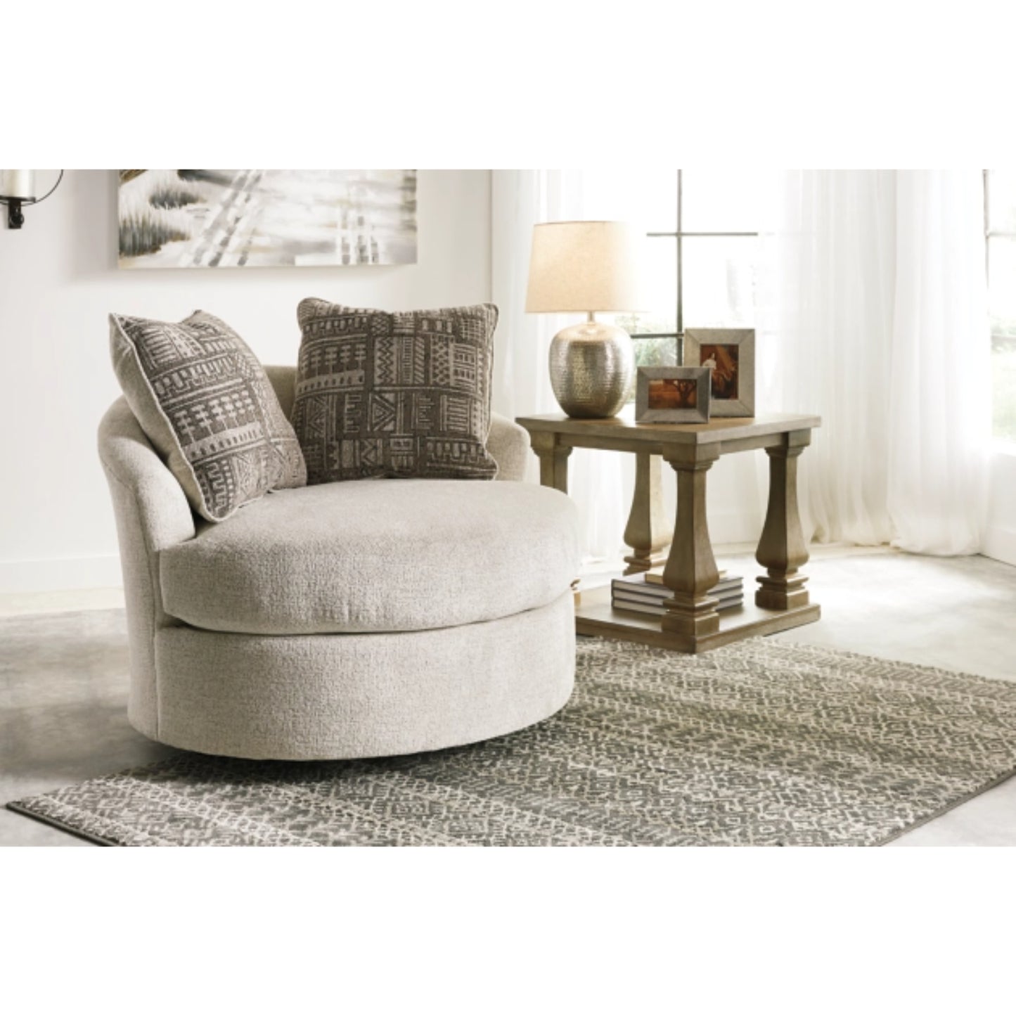 Soletren Swivel Accent Chair - Stone