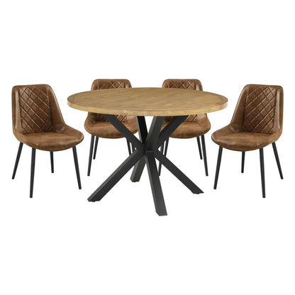 Strata 5-Piece Wooden Round Dining Set - M6063