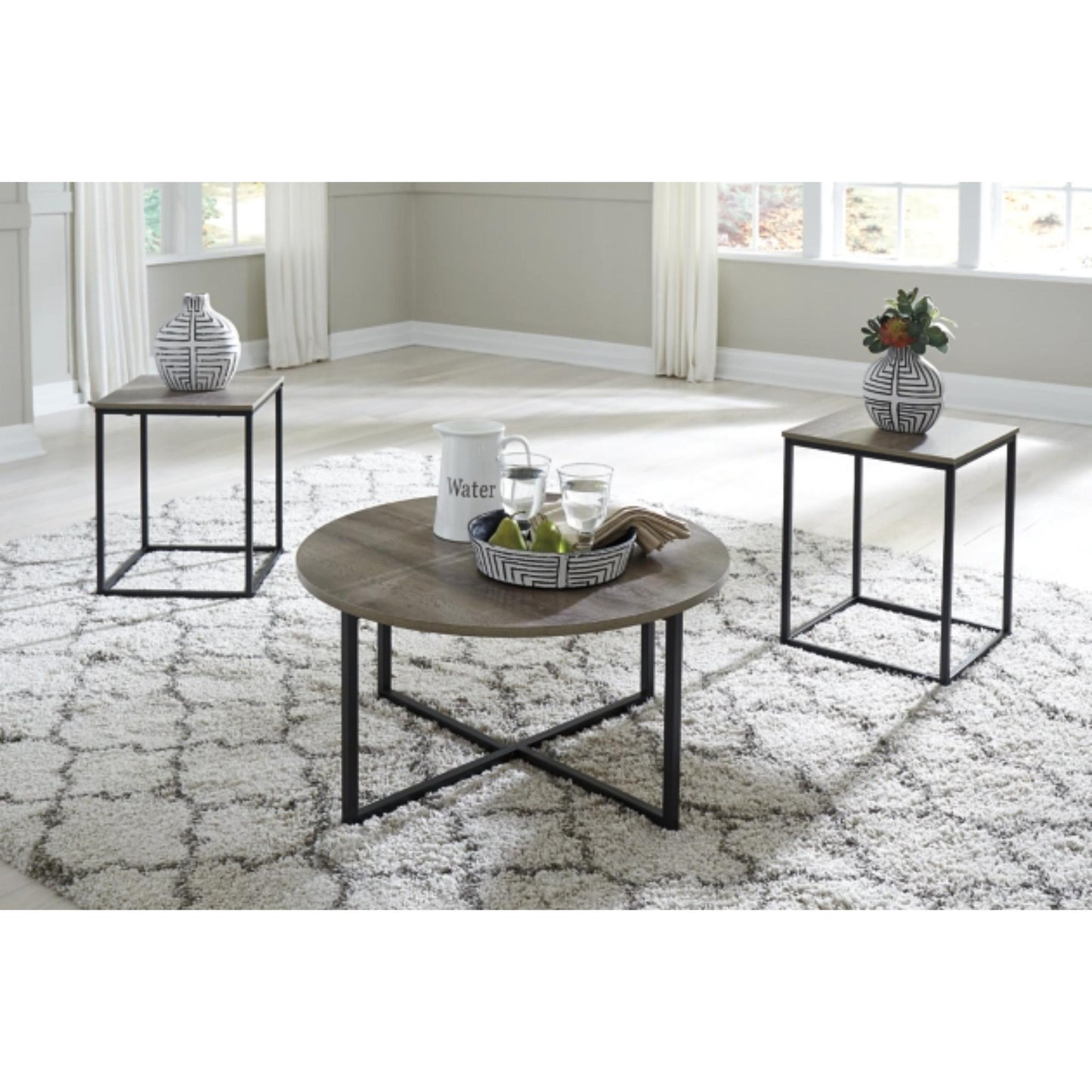 Wadeworth 3pc Occasional Table Set - Two - Tone