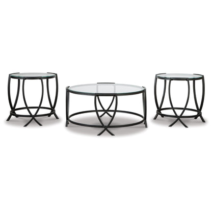 Tarrin 3pc Occasional Table Set - Black