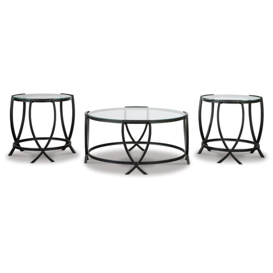 Tarrin 3pc Occasional Table Set - Black