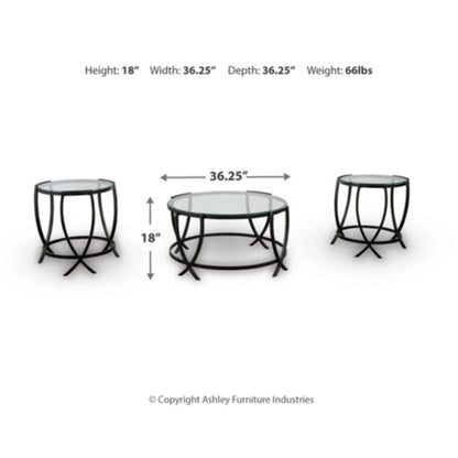 Tarrin 3pc Occasional Table Set - Black