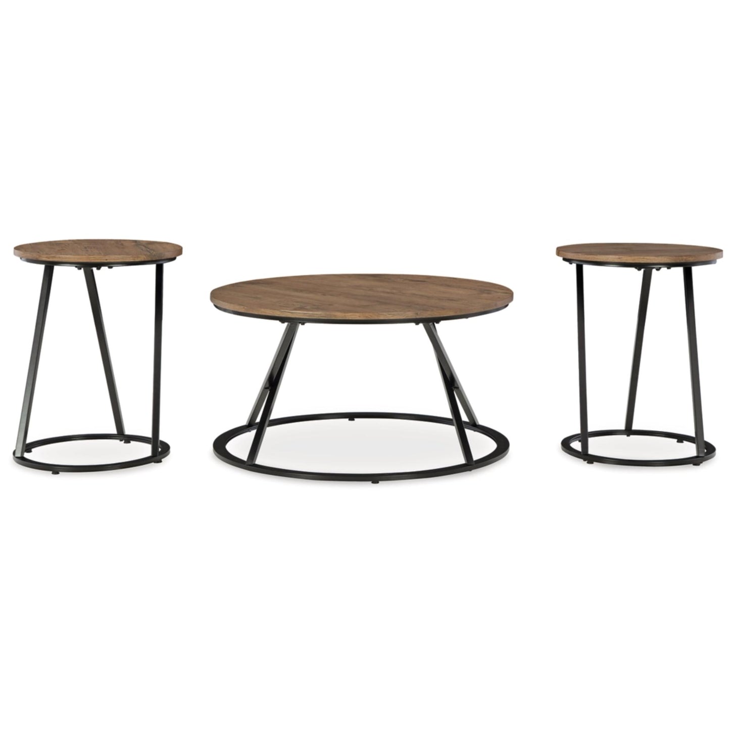 Cassbryn 3pc Occasional Table Set - Brown & Black